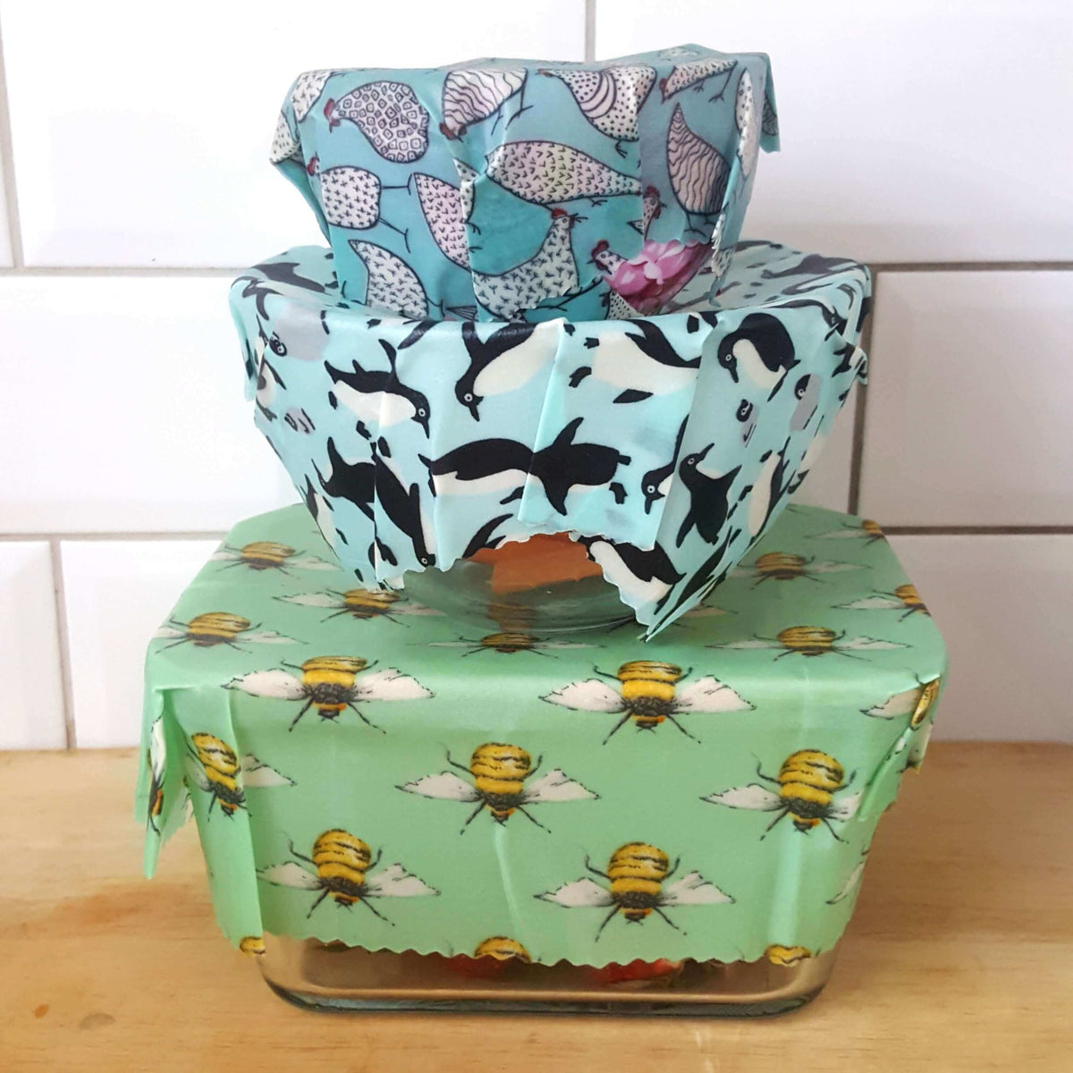 Honey Bee Good Beeswax Wraps Wings - Set of 3