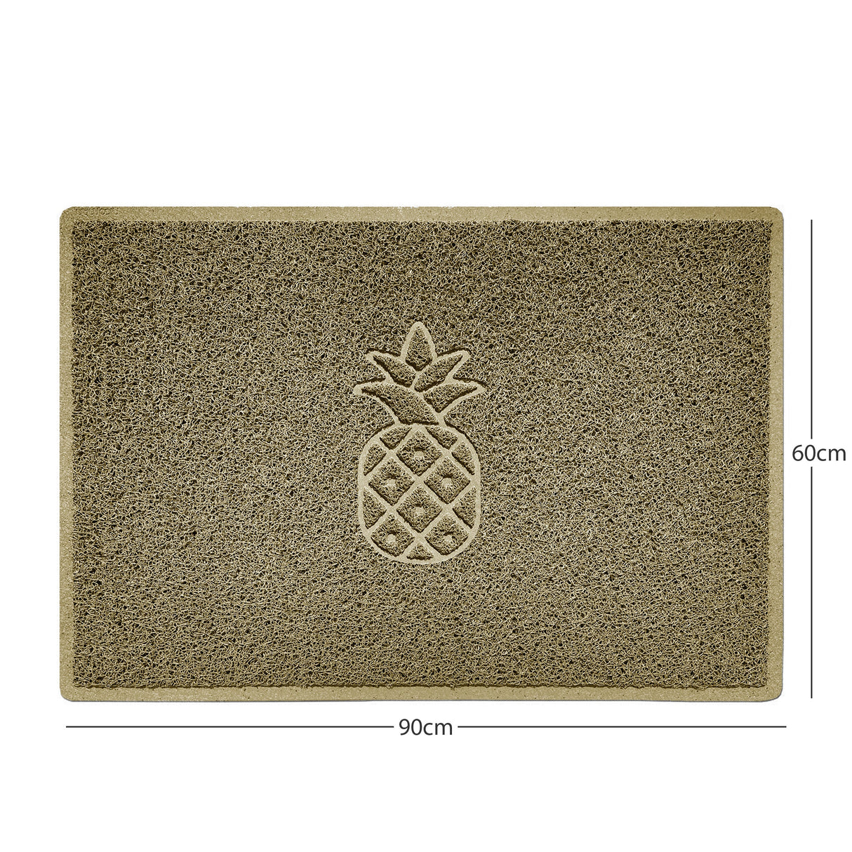 Nicoman Embossed Pineapple Grey Spaghetti Door Mat