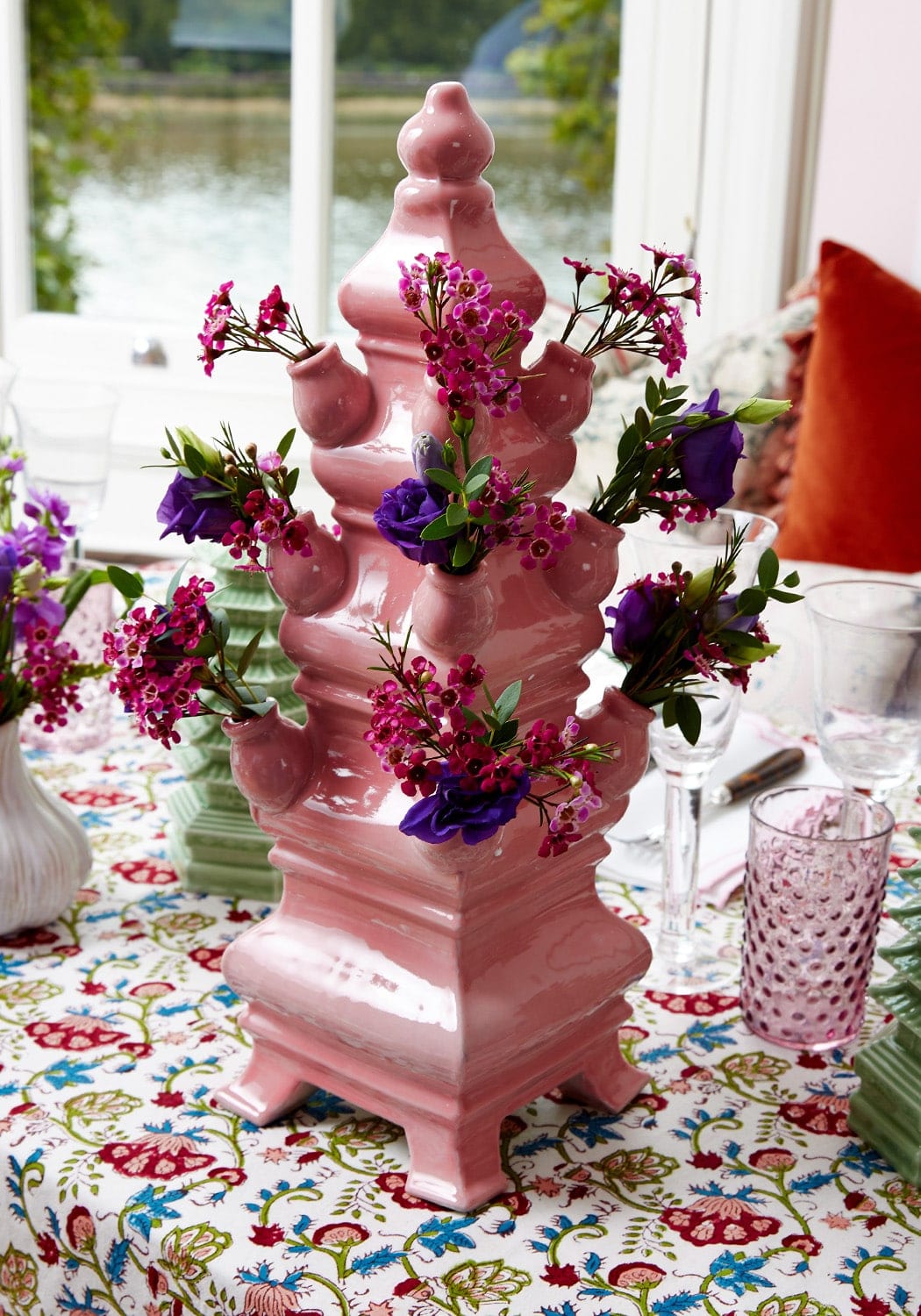 Casa by Josephine Jenno Pink Pagoda Tuliperie Decorative Ornament
