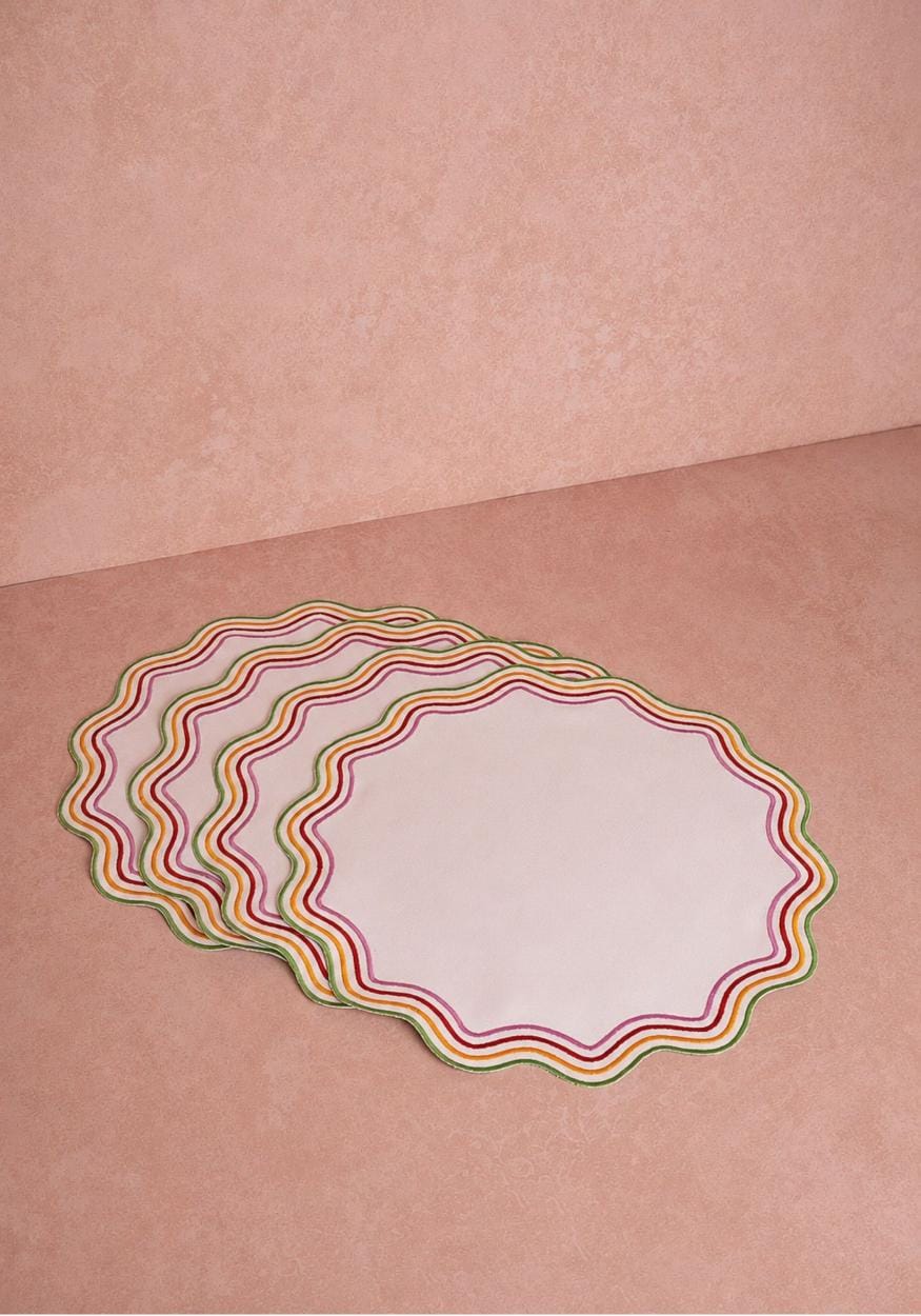 Casa by Josephine Jenno Alice Multi-Coloured Trim Placemats - Set of 4