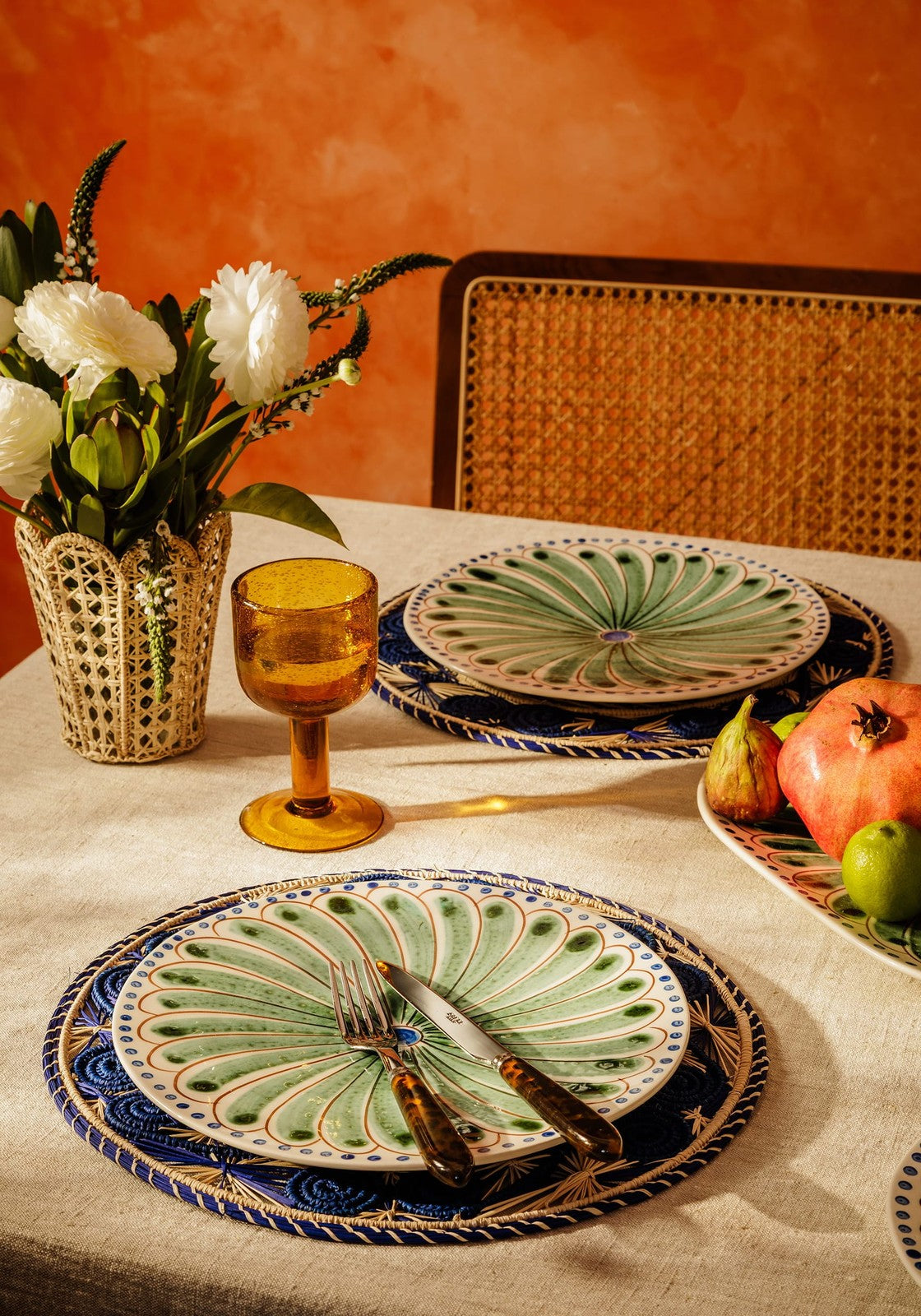 Casa by Josephine Jenno Atlantico Iraca Woven Placemat - Blue