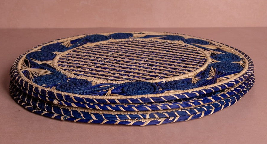 Casa by Josephine Jenno Atlantico Iraca Woven Placemat - Blue