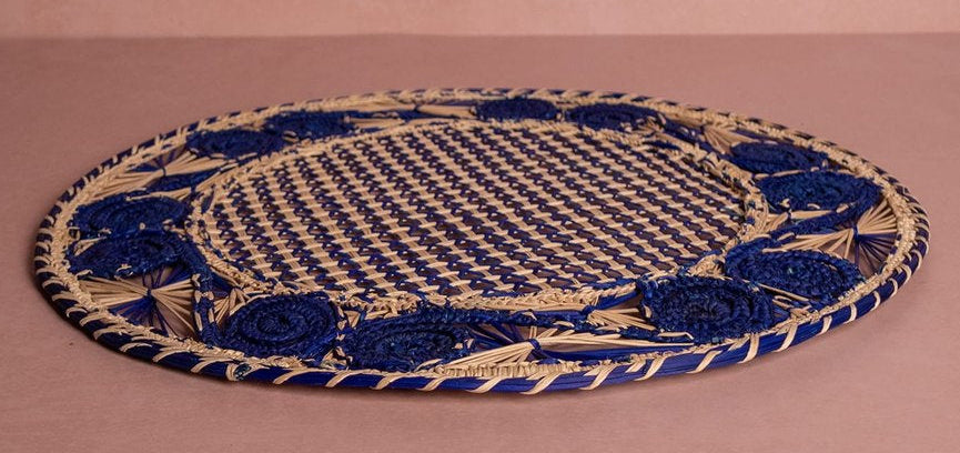 Casa by Josephine Jenno Atlantico Iraca Woven Placemat - Blue