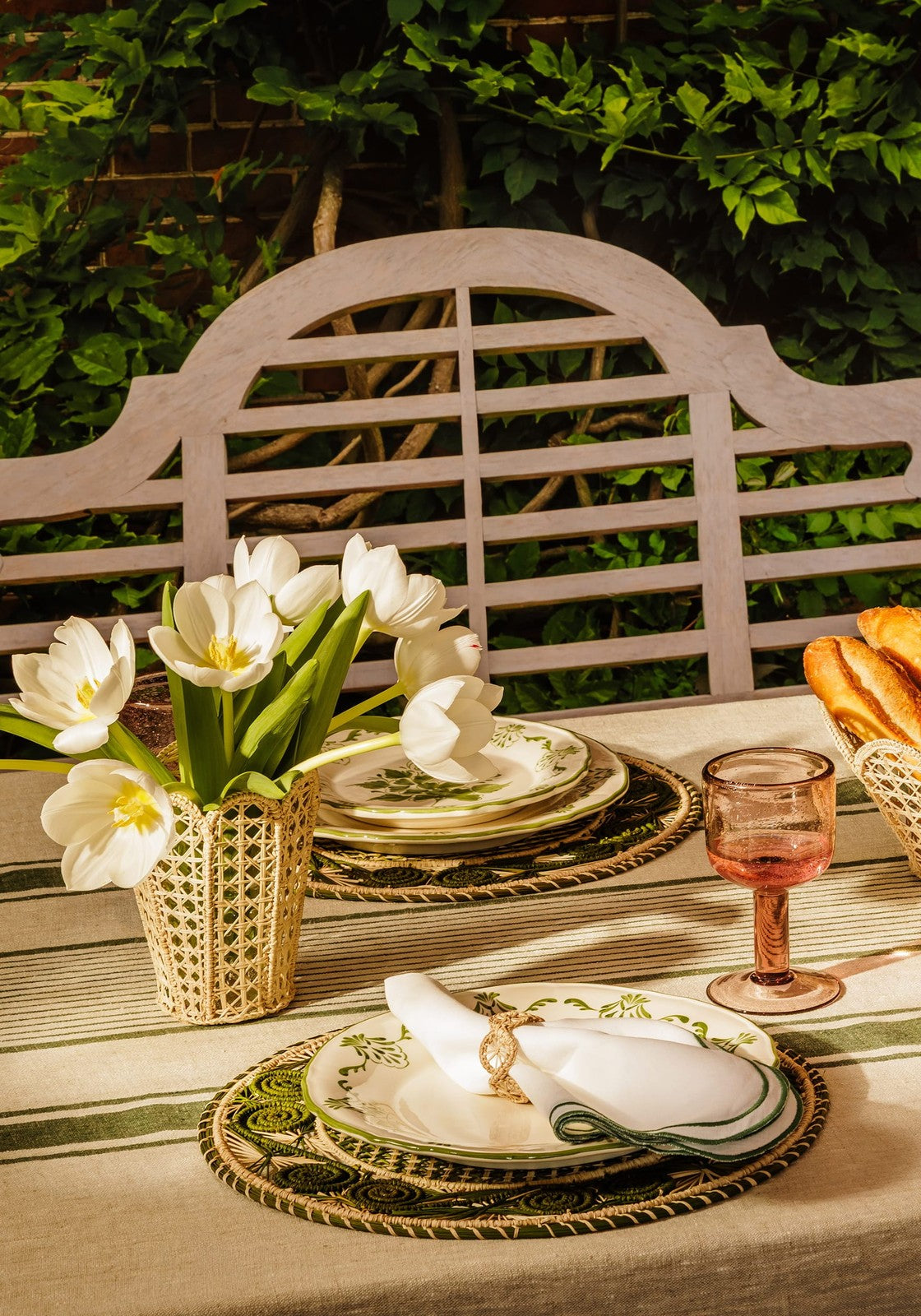 Casa by Josephine Jenno Atlantico Iraca Woven Placemat - Olive Green