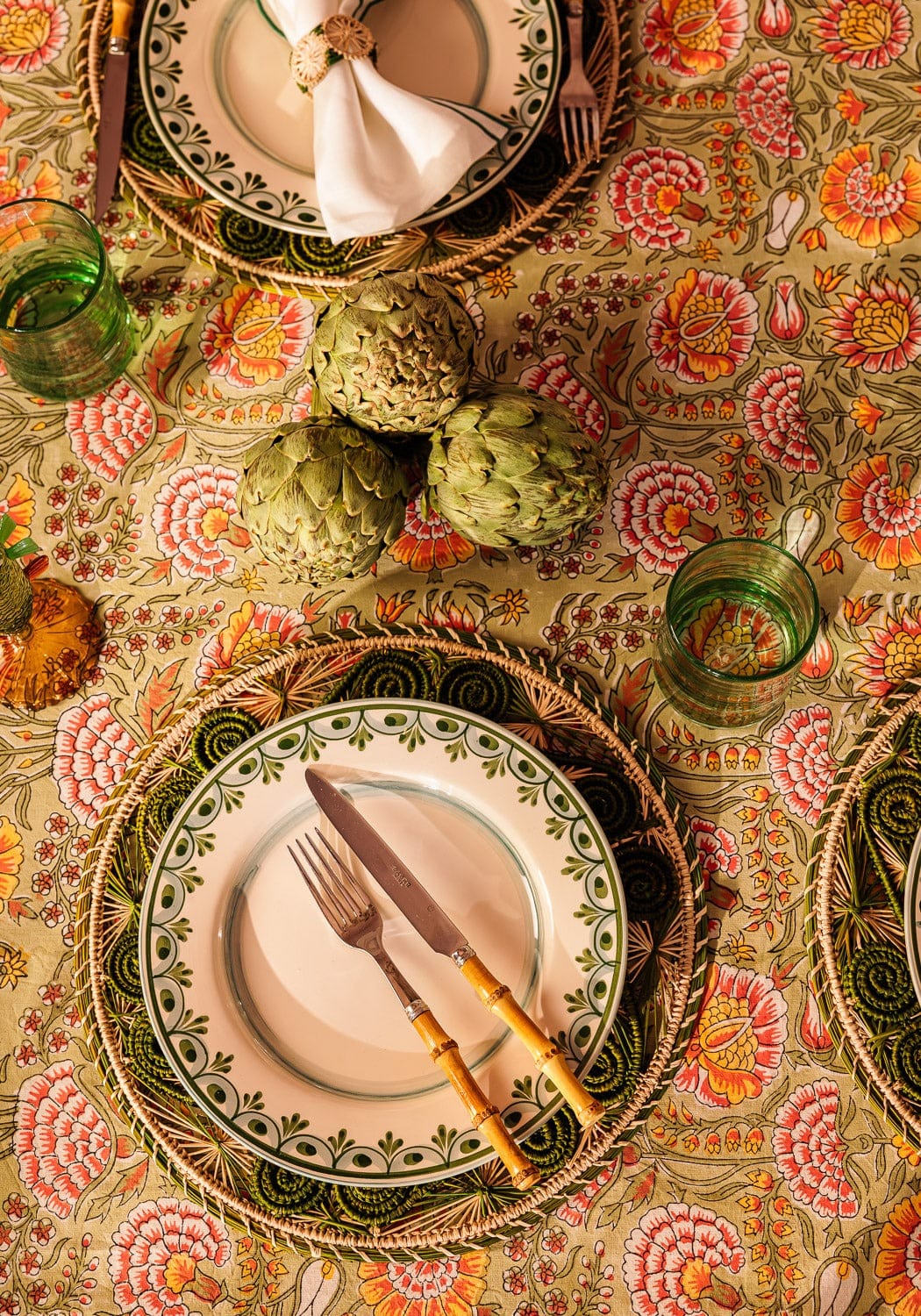 Casa by Josephine Jenno Atlantico Iraca Woven Placemat - Olive Green