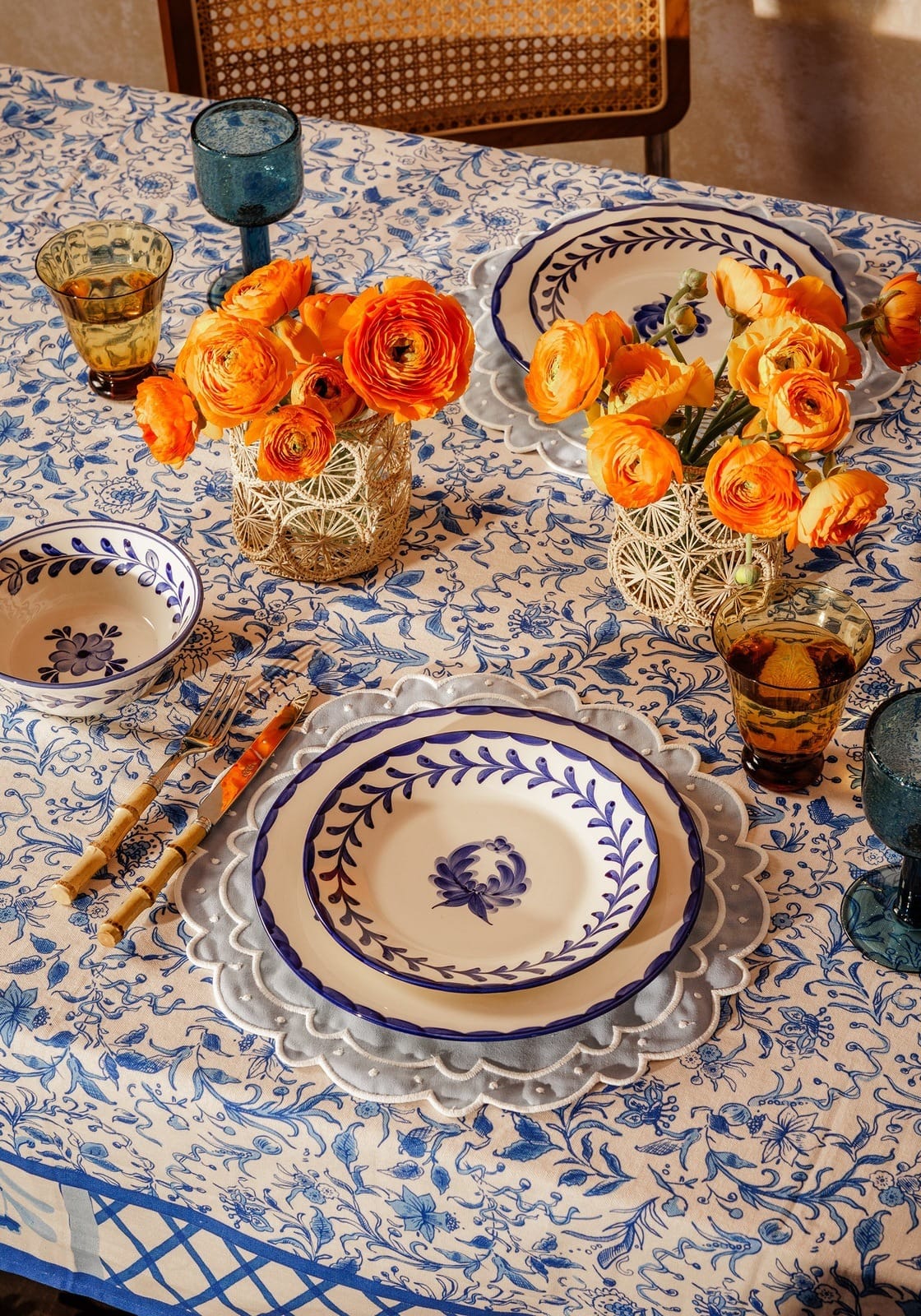 Casa by Josephine Jenno Aurora Set of 4 Placemats - Light Blue