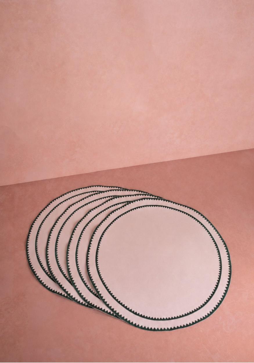 Casa by Josephine Jenno Classic Green Round Placemats - Set of 4