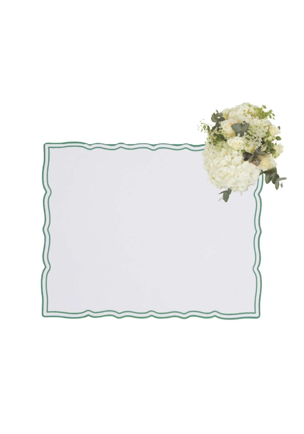Casa by Josephine Jenno Green Wavy Trim Rectangular Placemats - Set of 4