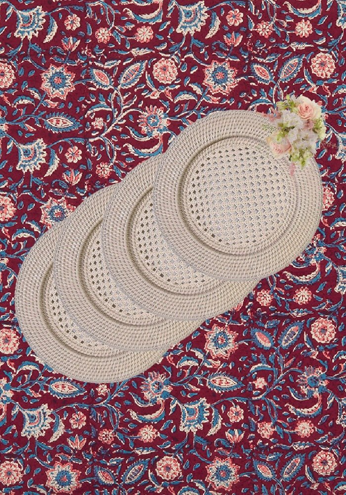 Casa by Josephine Jenno Harbour Island Rattan Round Charger Sand - Set of 4