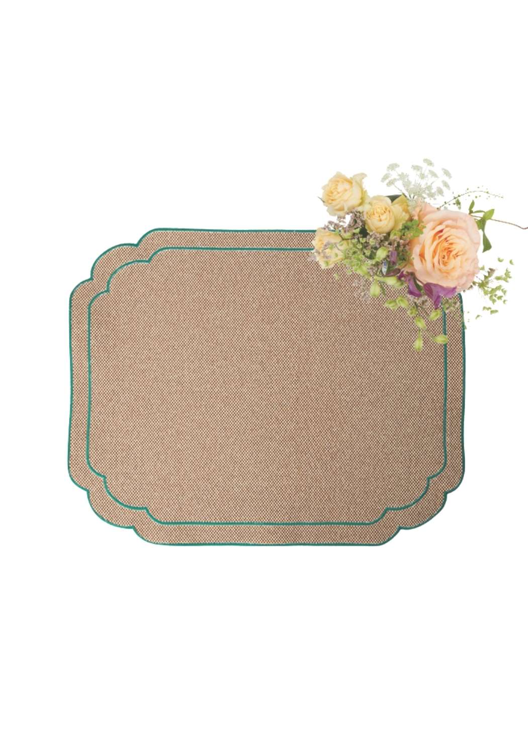 Casa by Josephine Jenno Hortensia Brown Green Placemats - Set of 4