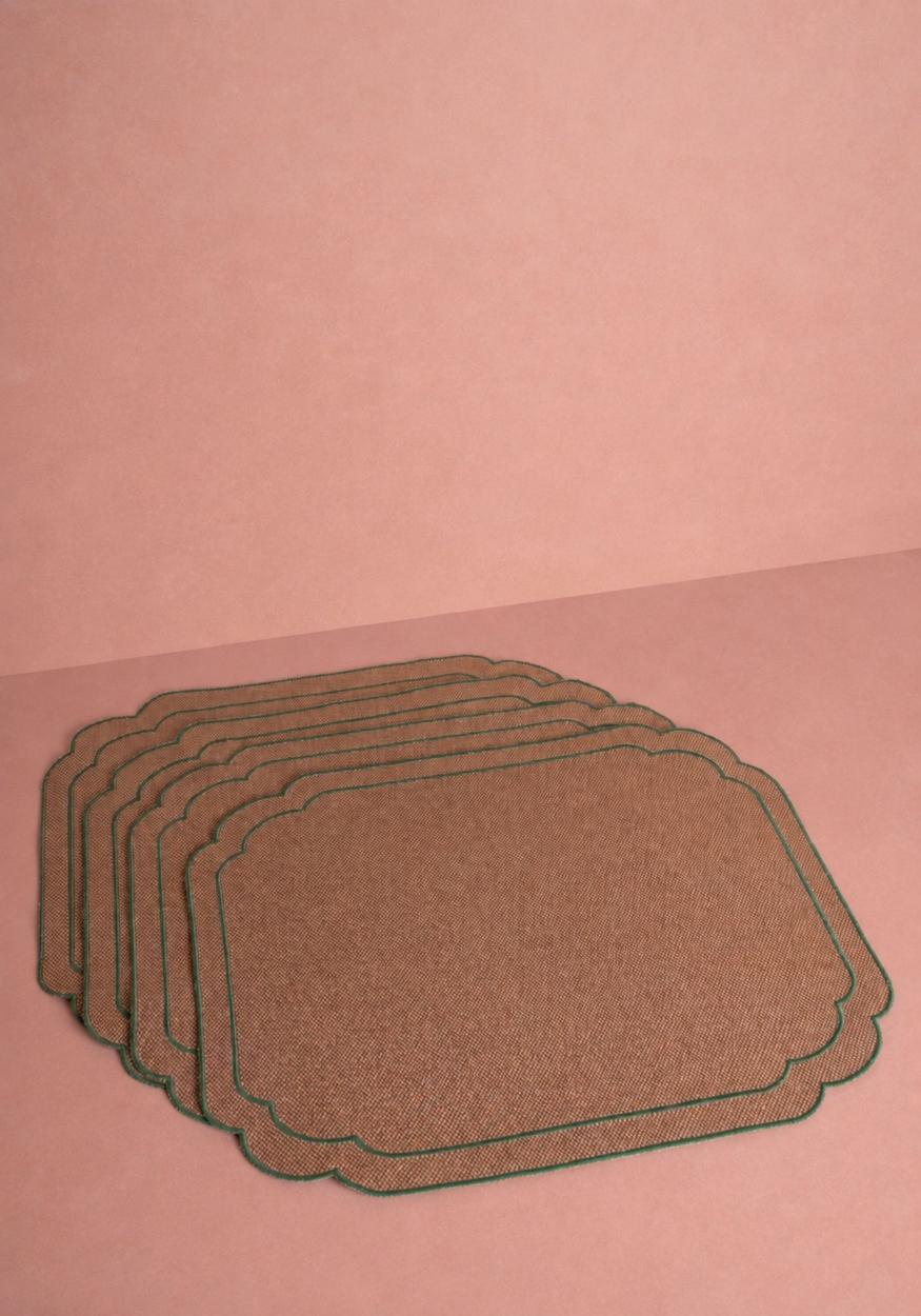 Casa by Josephine Jenno Hortensia Brown Green Placemats - Set of 4