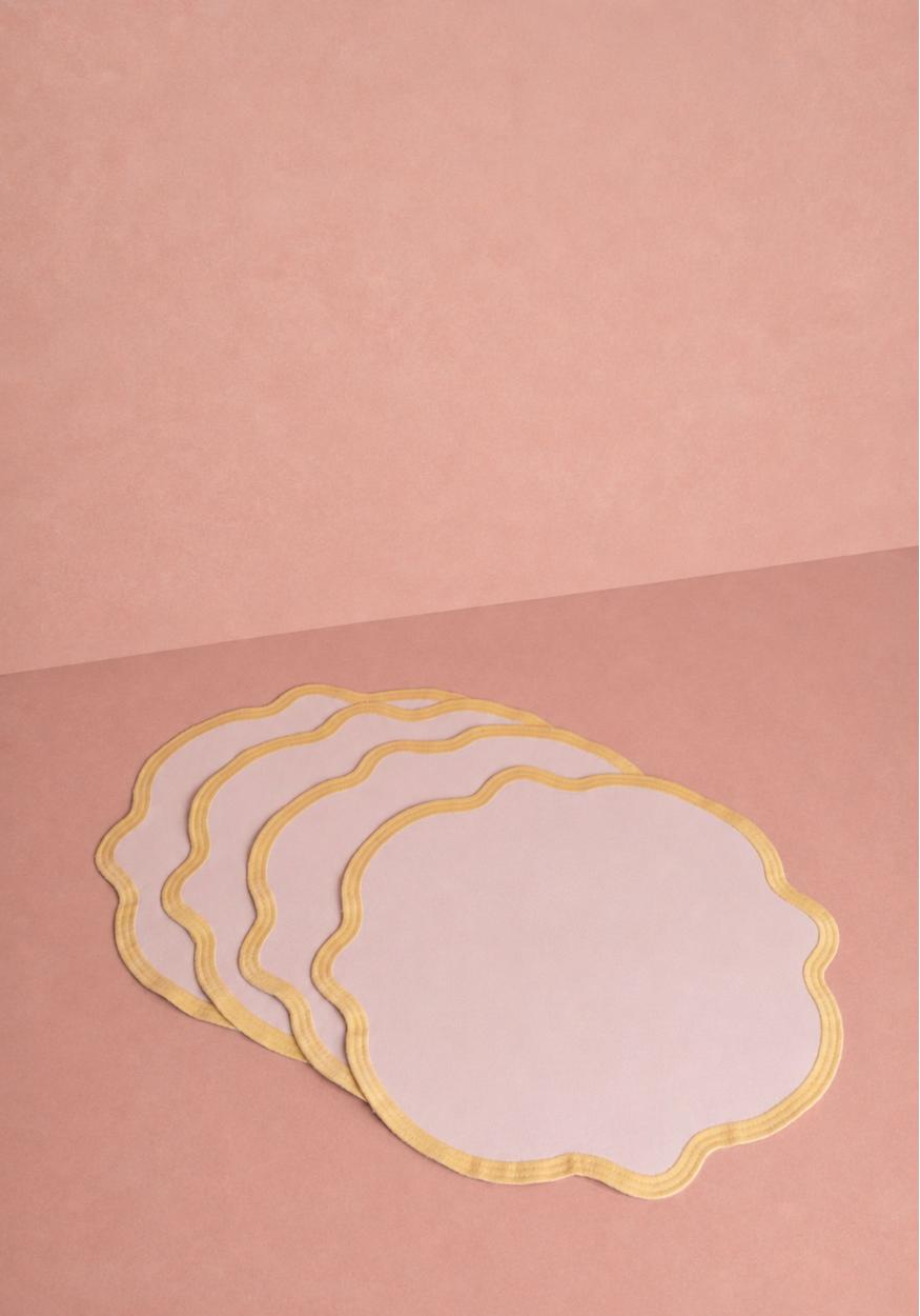 Casa by Josephine Jenno Yellow Trim Placemats - Set of 4