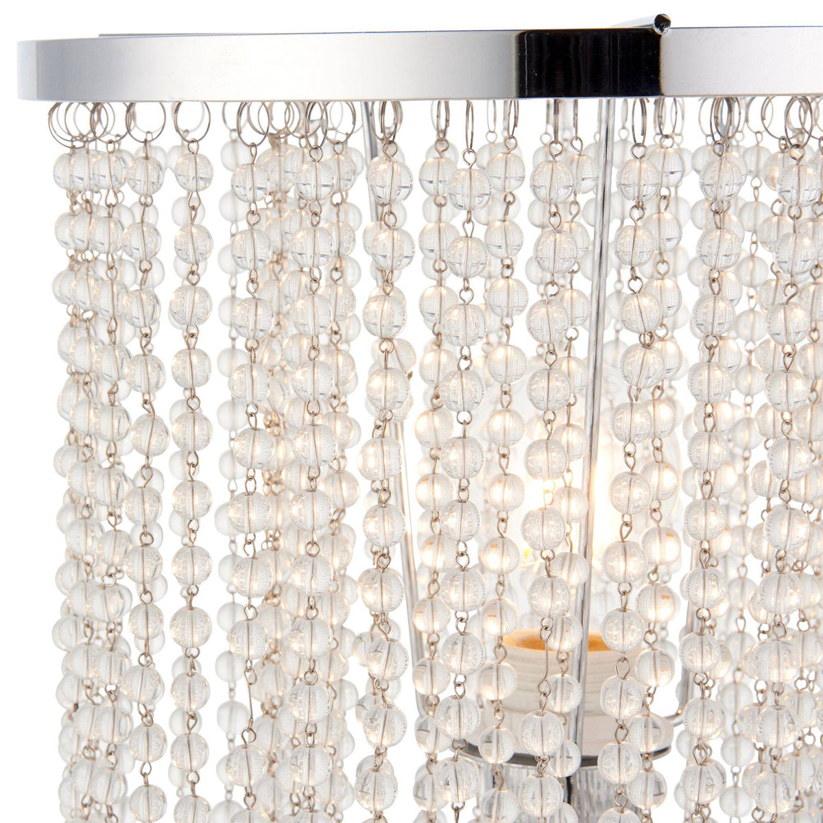 Pagazzi Rain Polished Chrome Table Lamp with Glass Droplets
