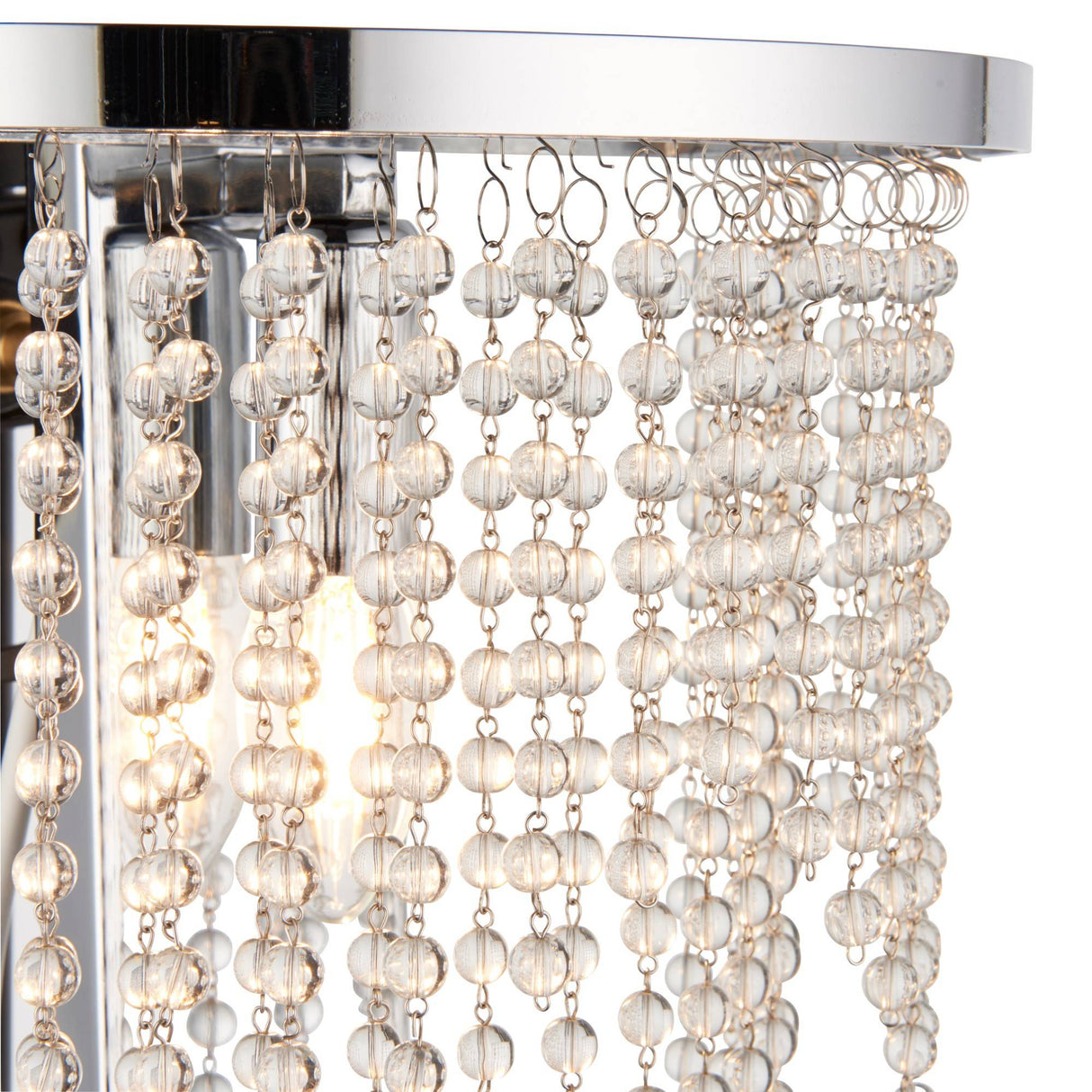 Pagazzi Rain Polished Chrome Wall Light with Crystal Droplets