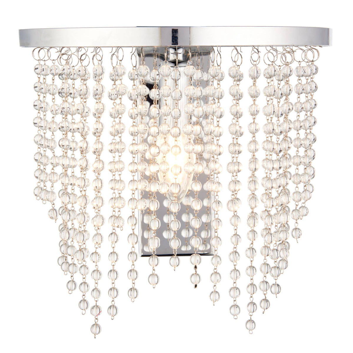 Pagazzi Rain Polished Chrome Wall Light with Crystal Droplets