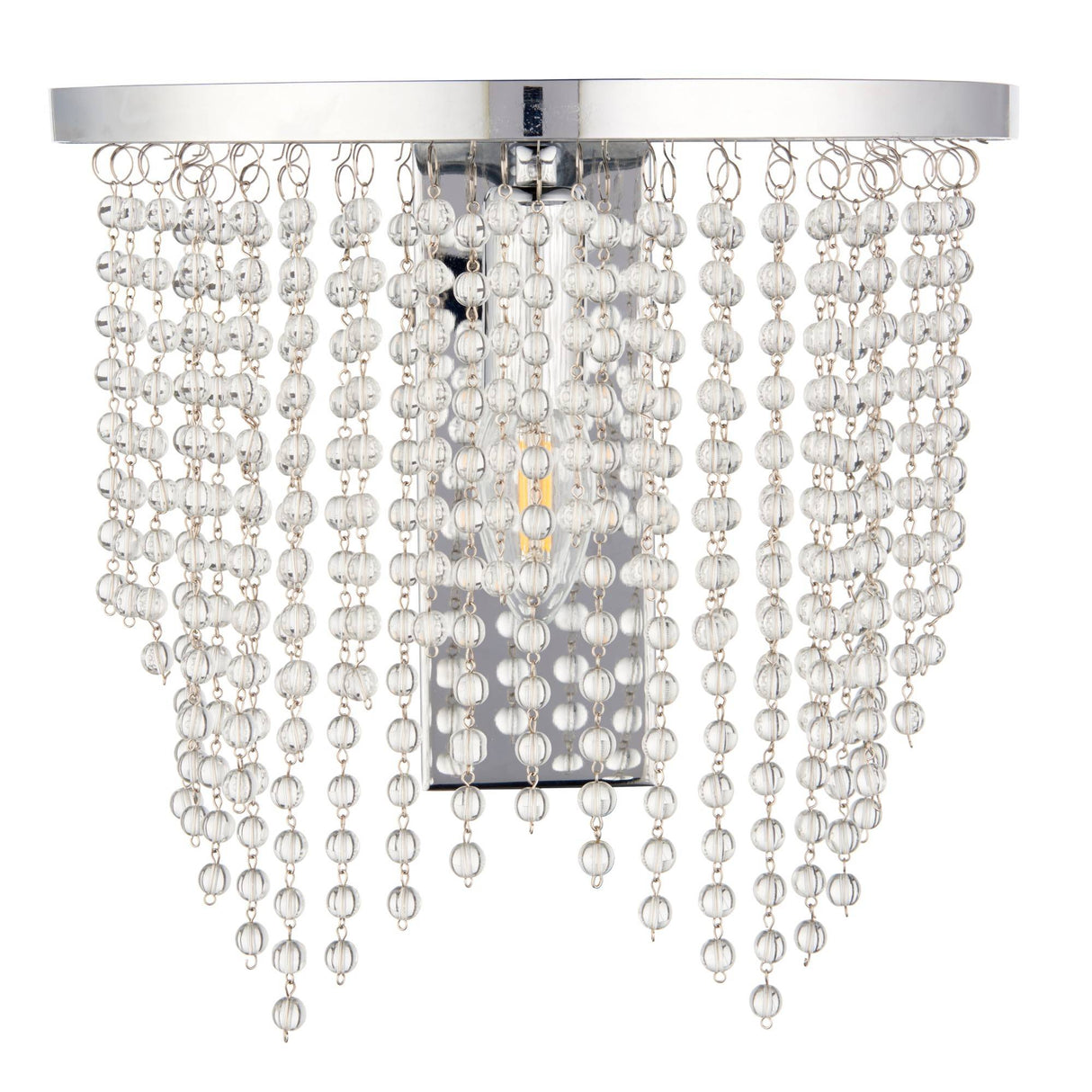 Pagazzi Rain Polished Chrome Wall Light with Crystal Droplets