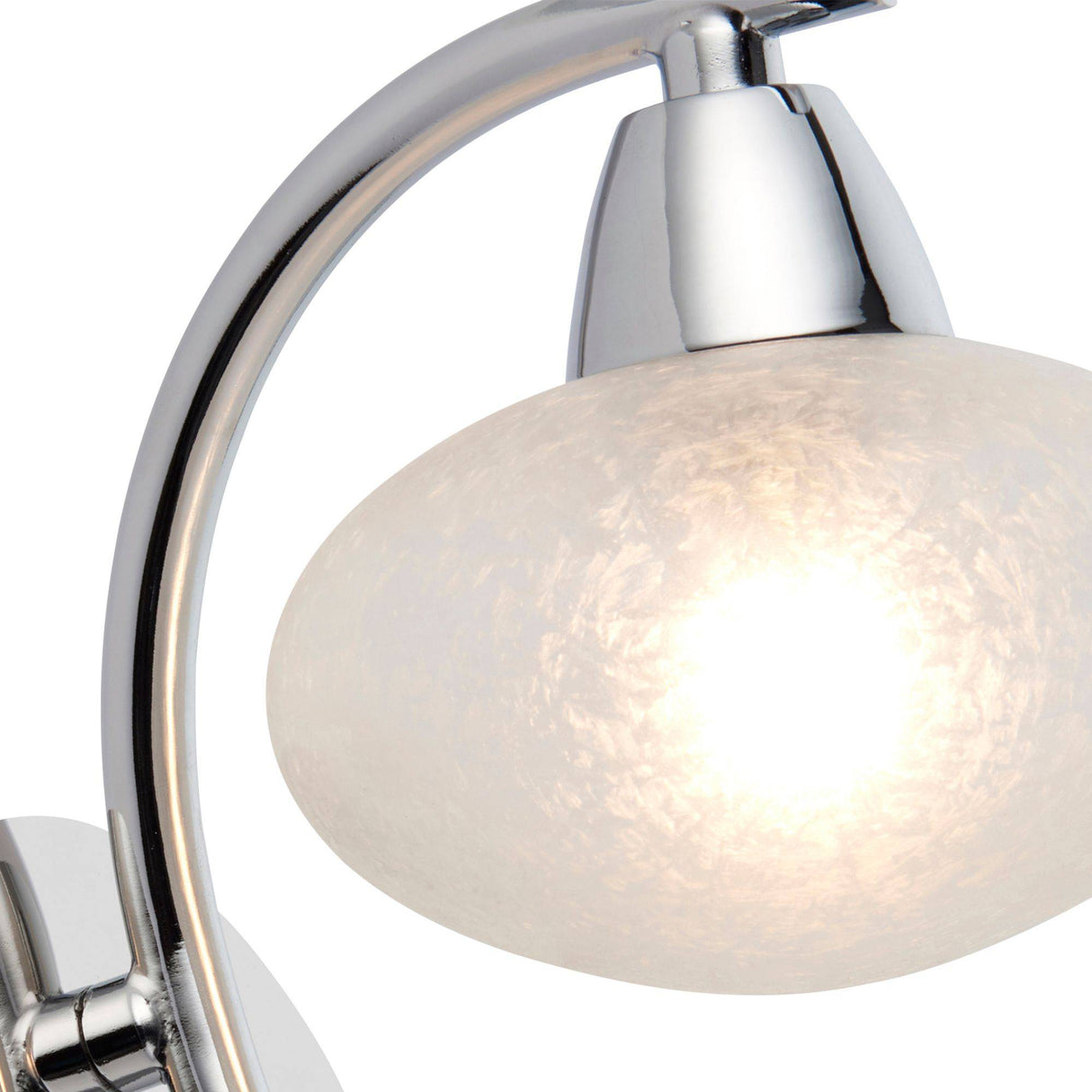 Pagazzi Sion 1 Light Polished Chrome Indoor Wall Light Frosted Glass