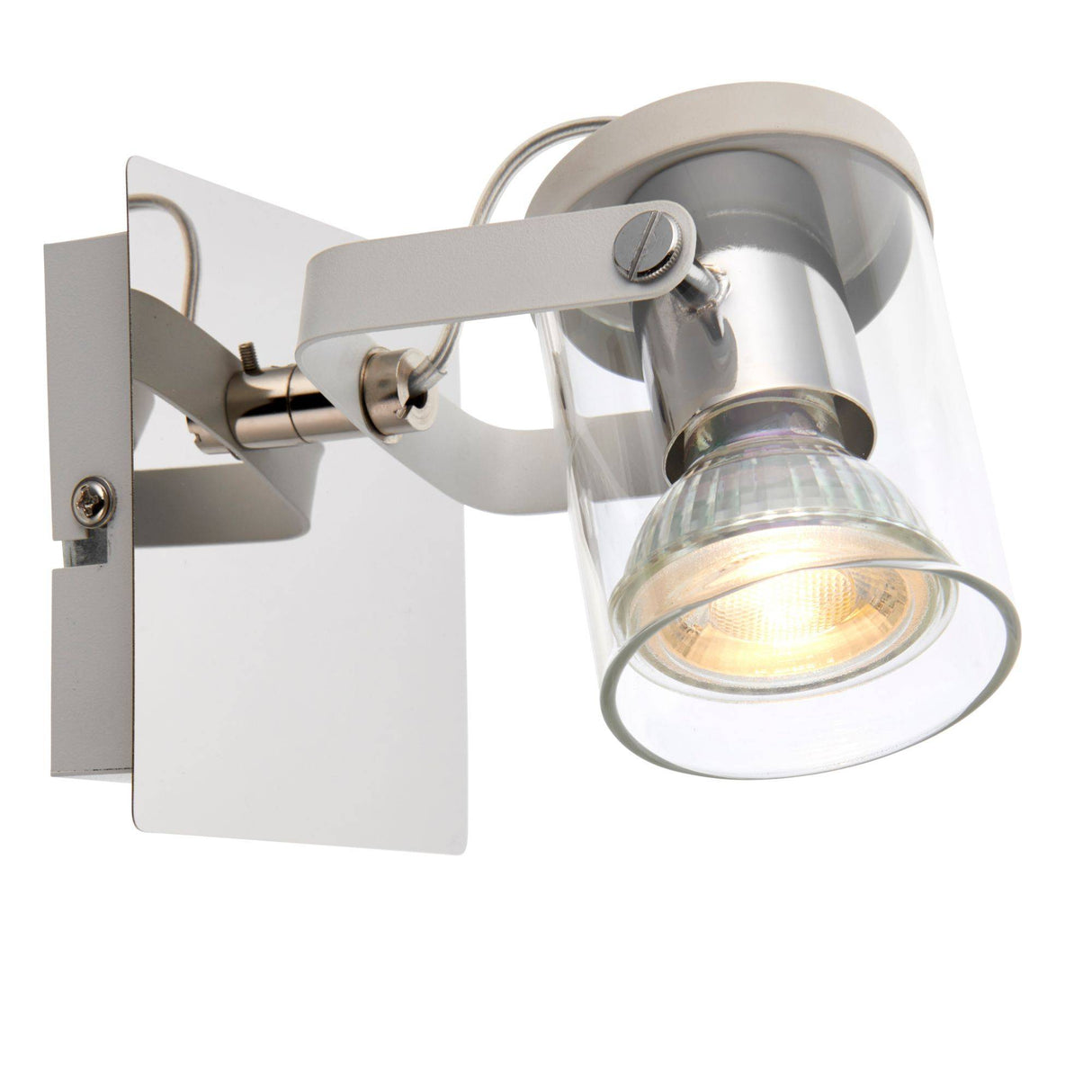 Pagazzi Errol 1-Light Polished Chrome & White Spotlight Ceiling Light