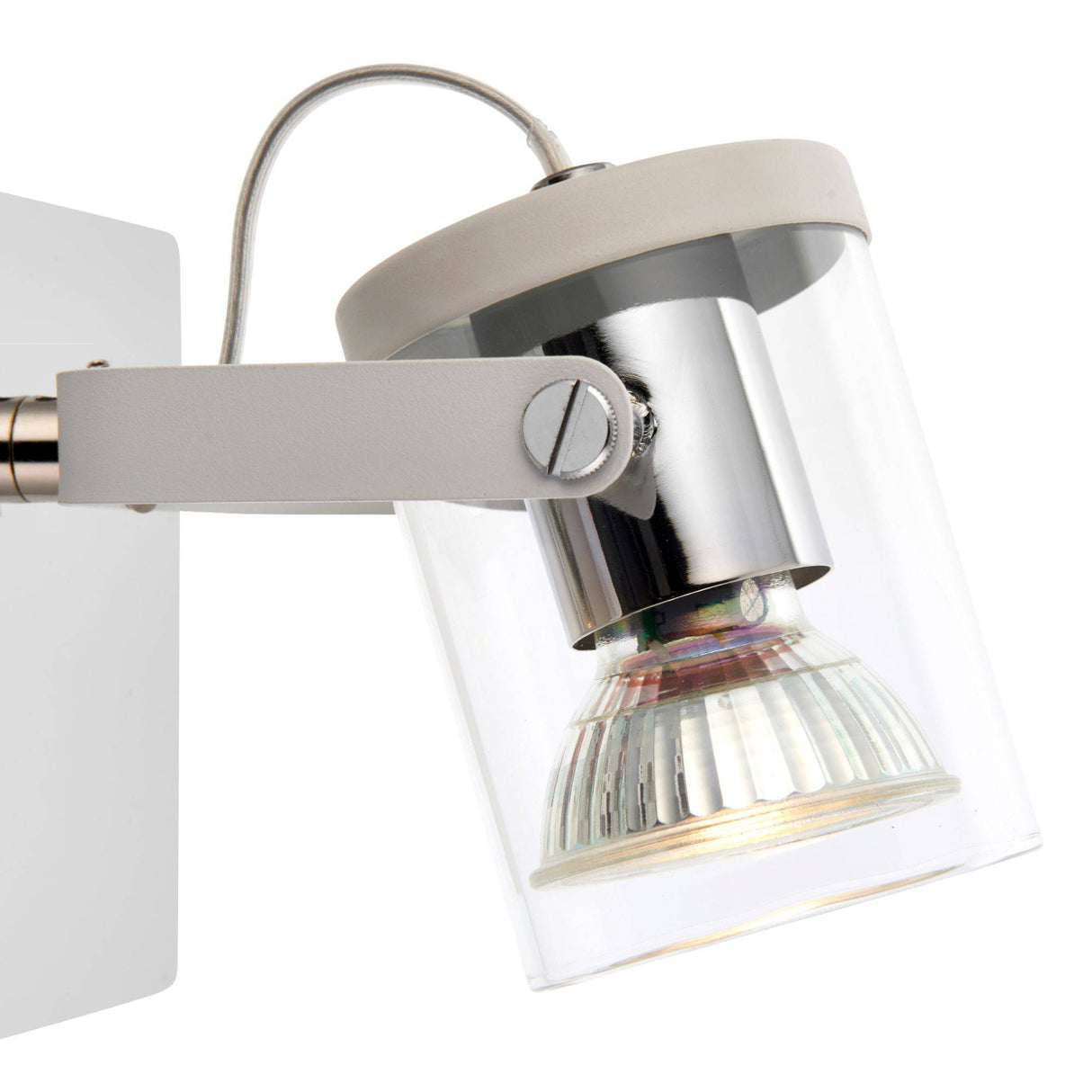Pagazzi Errol 1-Light Polished Chrome & White Spotlight Ceiling Light