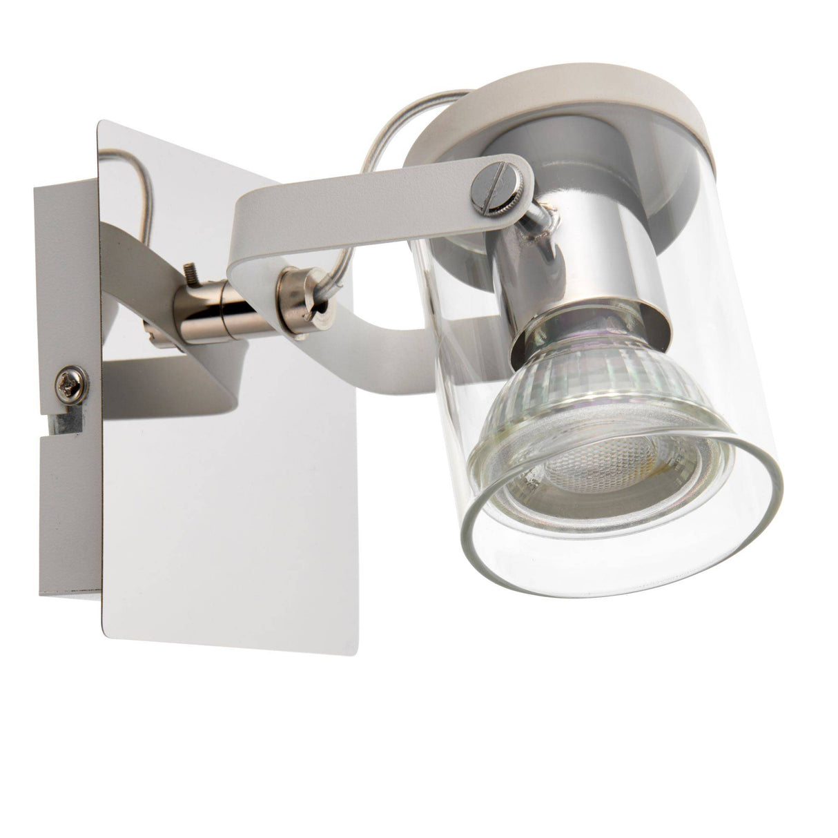 Pagazzi Errol 1-Light Polished Chrome & White Spotlight Ceiling Light