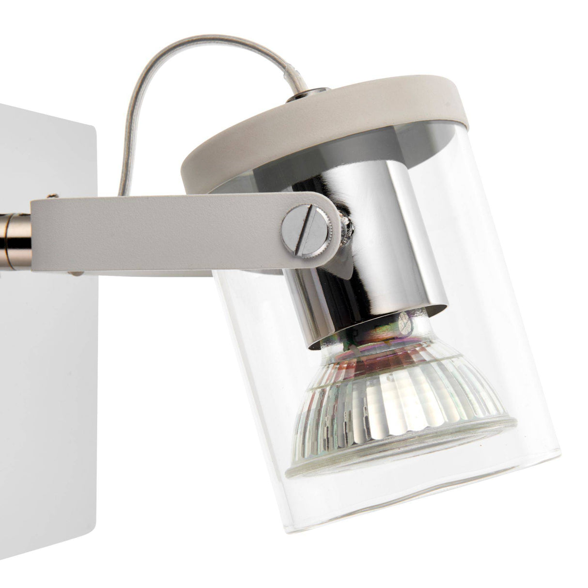 Pagazzi Errol 1-Light Polished Chrome & White Spotlight Ceiling Light
