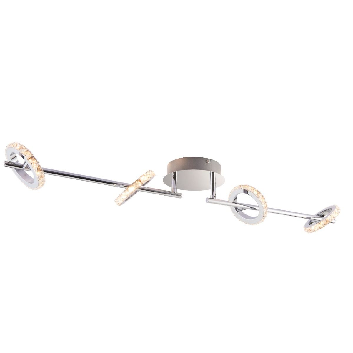 Pagazzi Alexa 4-Spot Polished Chrome Crystal LED Ceiling Bar