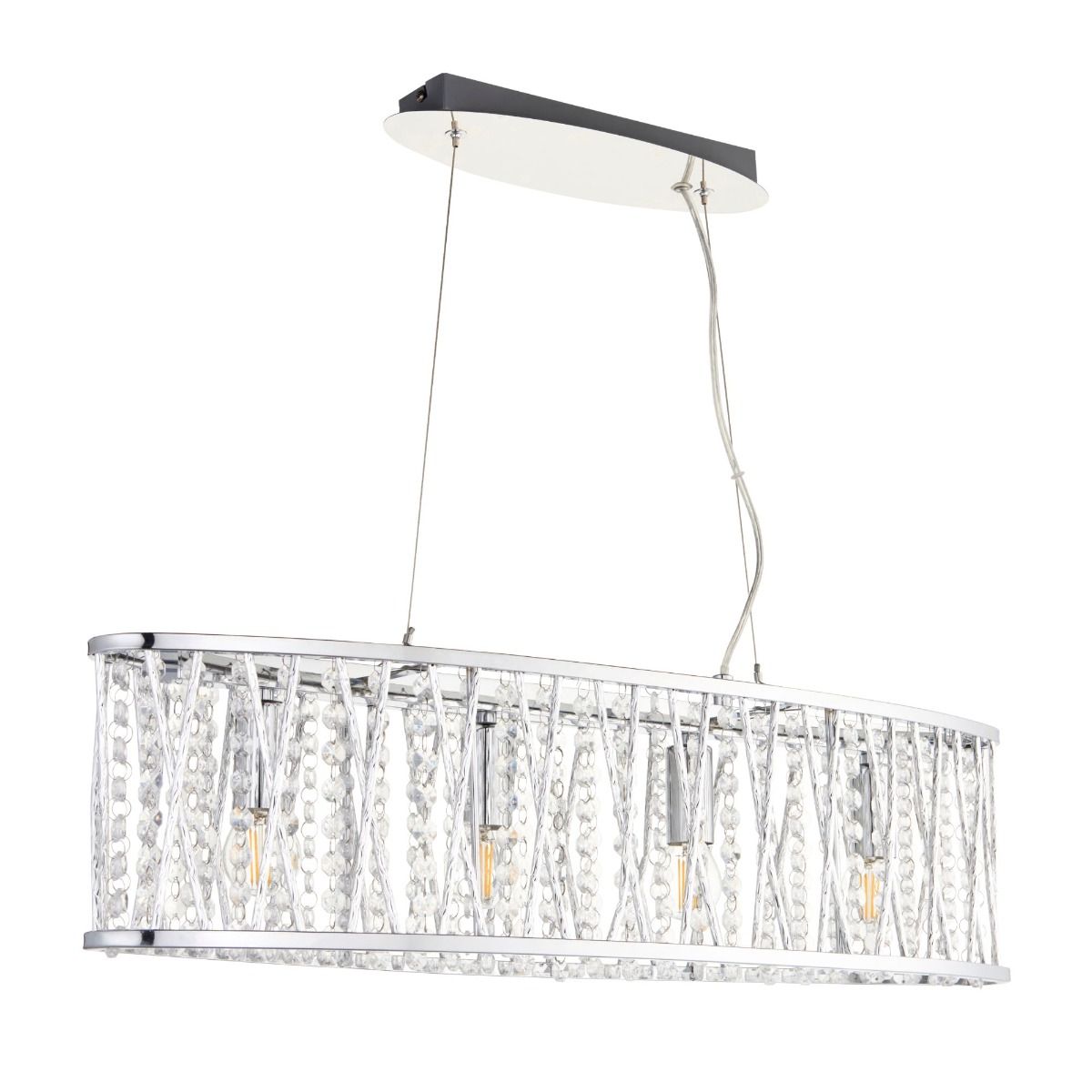 Pagazzi Marissa 4-Light Chrome Linear Ceiling Pendant