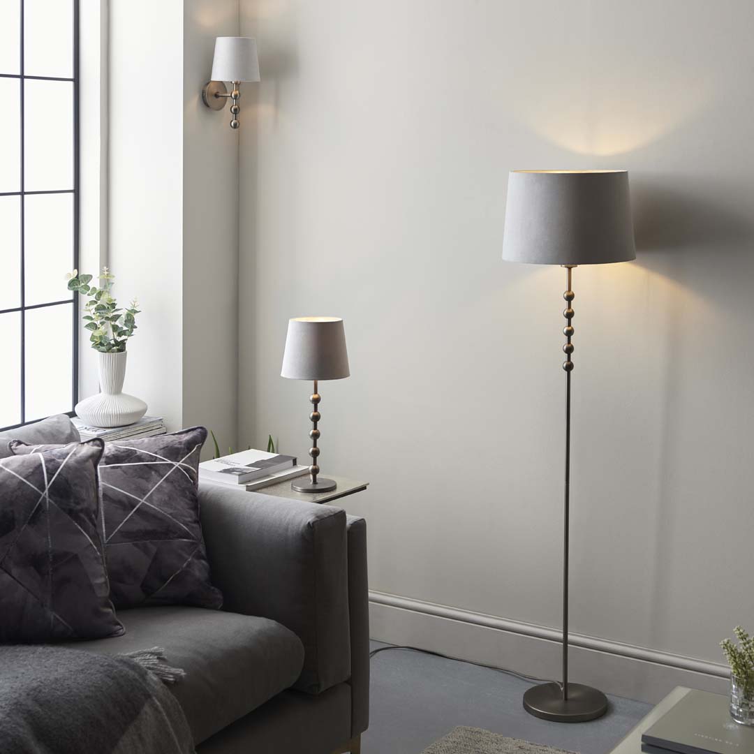 Pagazzi Bobble Aged Pewter Floor Lamp