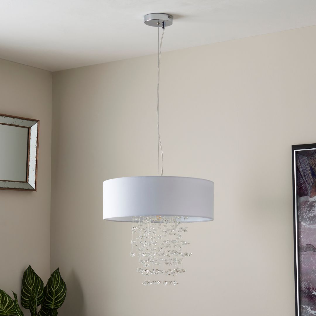 Pagazzi Arianna Silver & White Ceiling Pendant