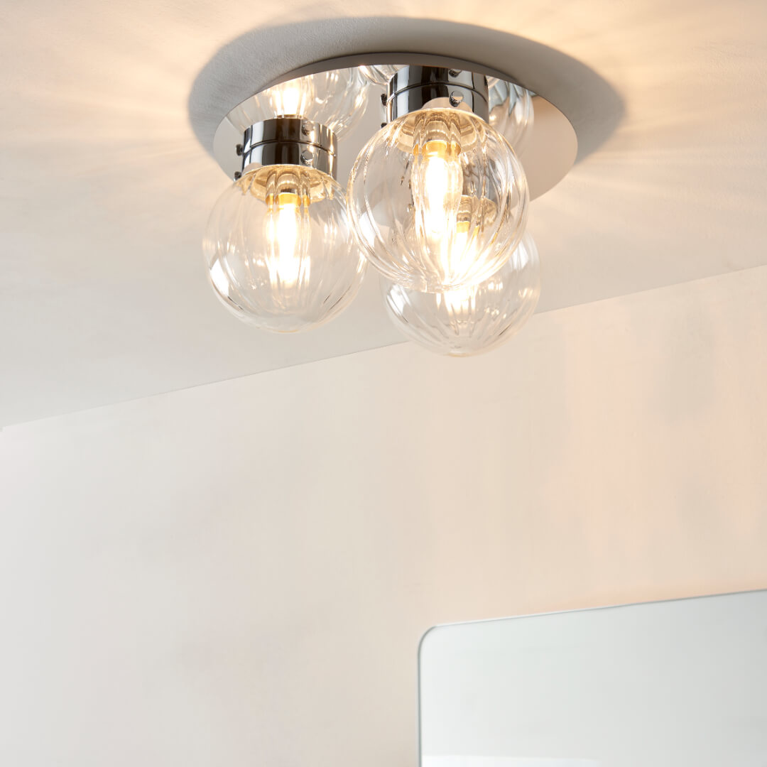 Pagazzi Amelie IP44 3 Light Flush Polished Chrome Ceiling Light