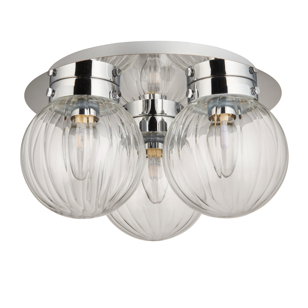 Pagazzi Amelie IP44 3 Light Flush Polished Chrome Ceiling Light