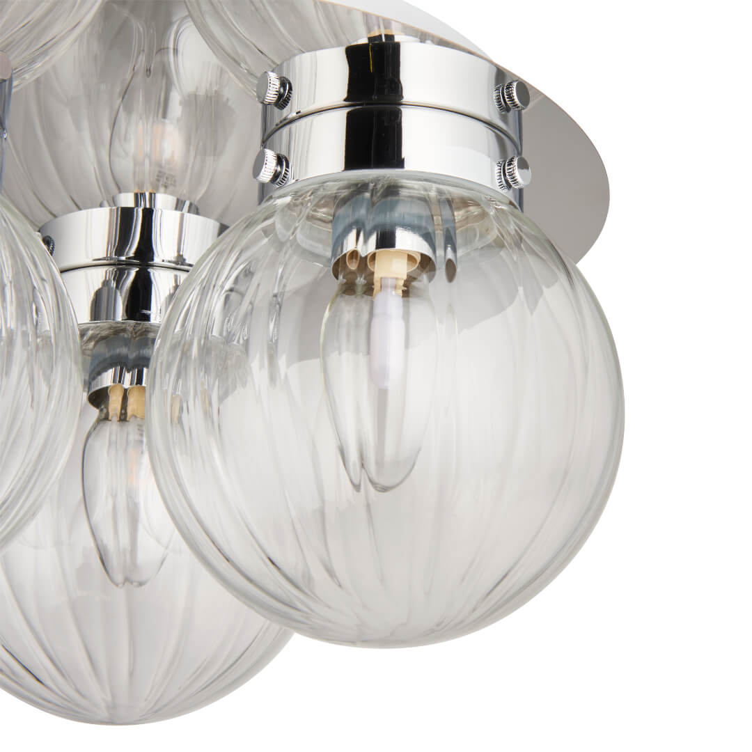 Pagazzi Amelie IP44 3 Light Flush Polished Chrome Ceiling Light