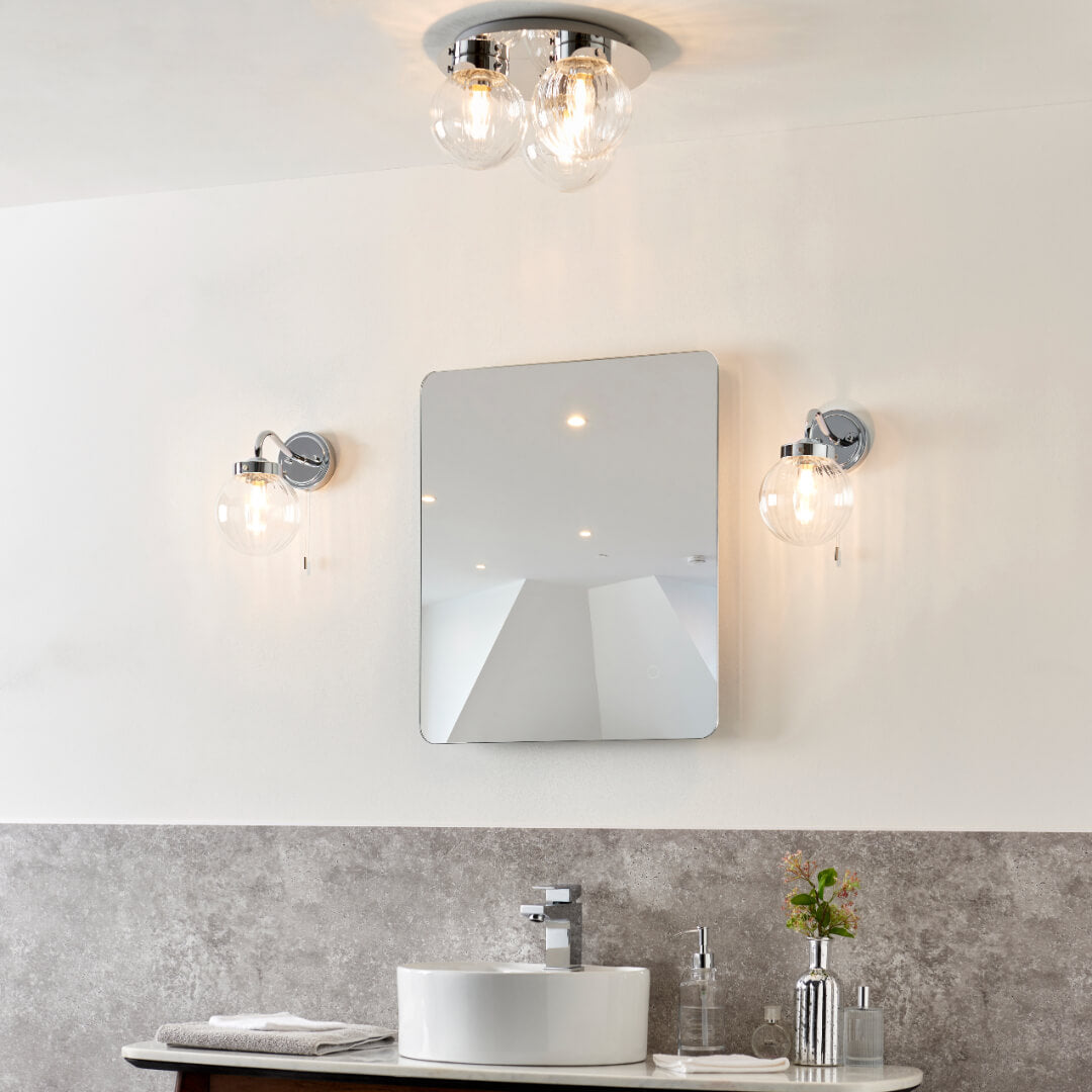 Pagazzi Amelie IP44 3 Light Flush Polished Chrome Ceiling Light