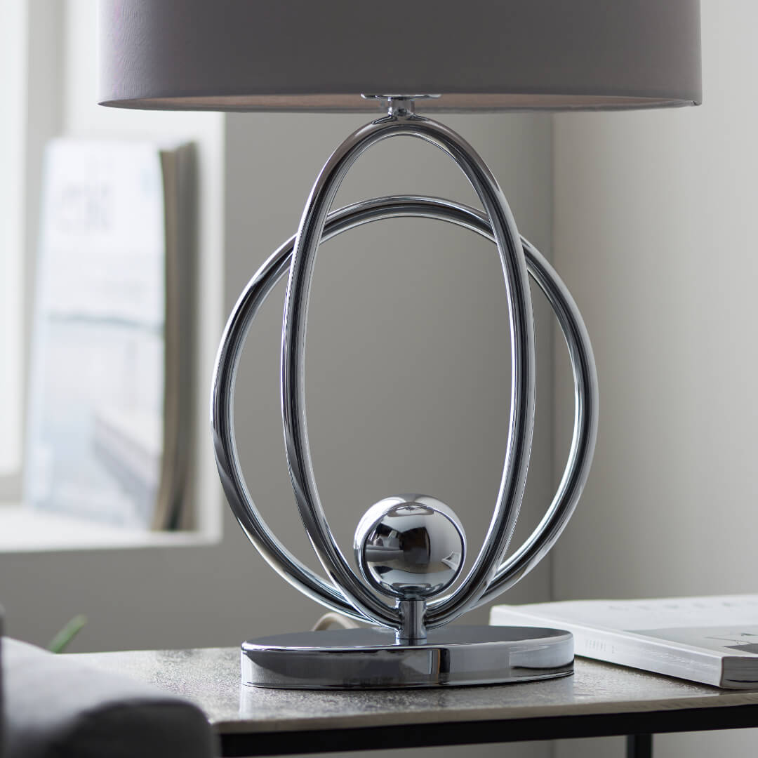 Pagazzi Loop Polished Chrome Touch Table Lamp