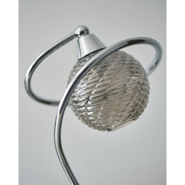 Pagazzi Twine Polished Chrome & Smoked Glass Table Lamp