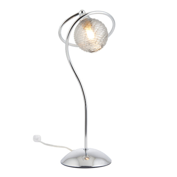 Pagazzi Twine Polished Chrome & Smoked Glass Table Lamp