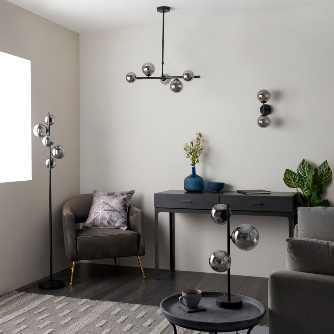 Pagazzi Reeko 5 Light Matte Black Ceiling Pendant