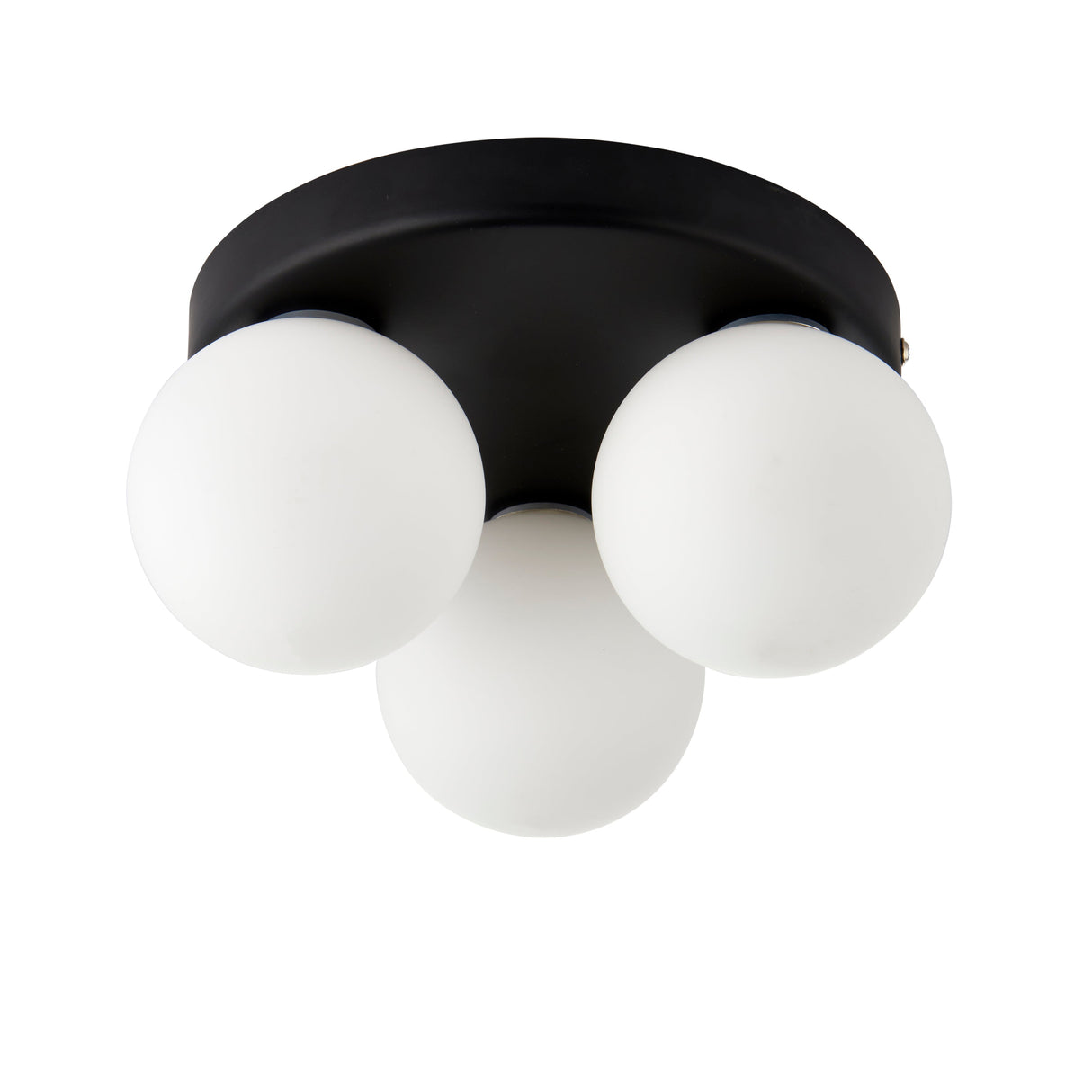 Pagazzi Toronto 3 Light IP44 Flush Matte Black Ceiling Light