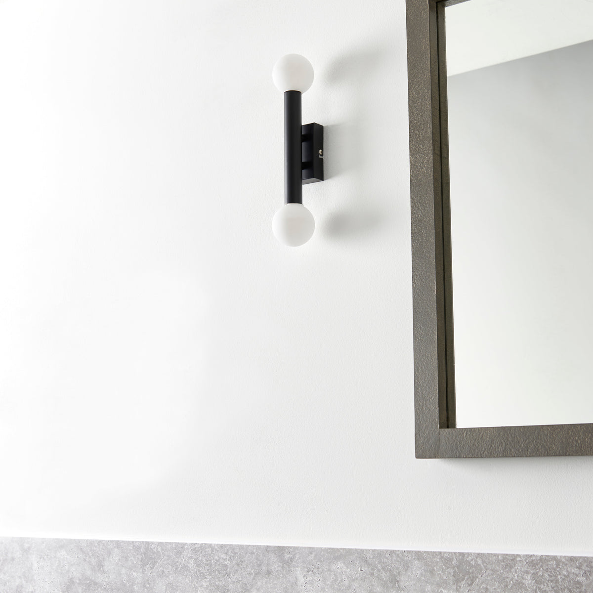 Pagazzi Toronto Matt Black IP44 2 Light Wall Light