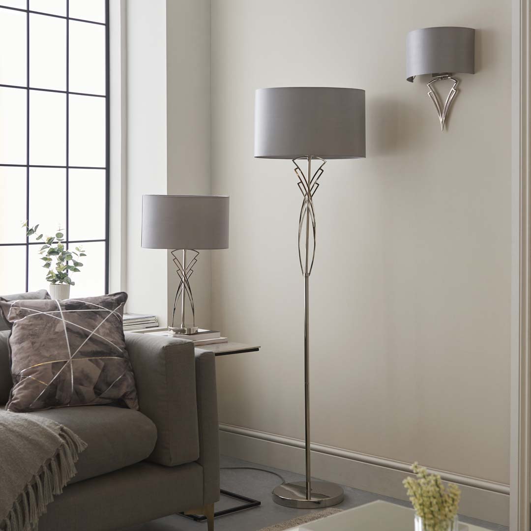 Pagazzi Lyla Satin Nickel Floor Lamp
