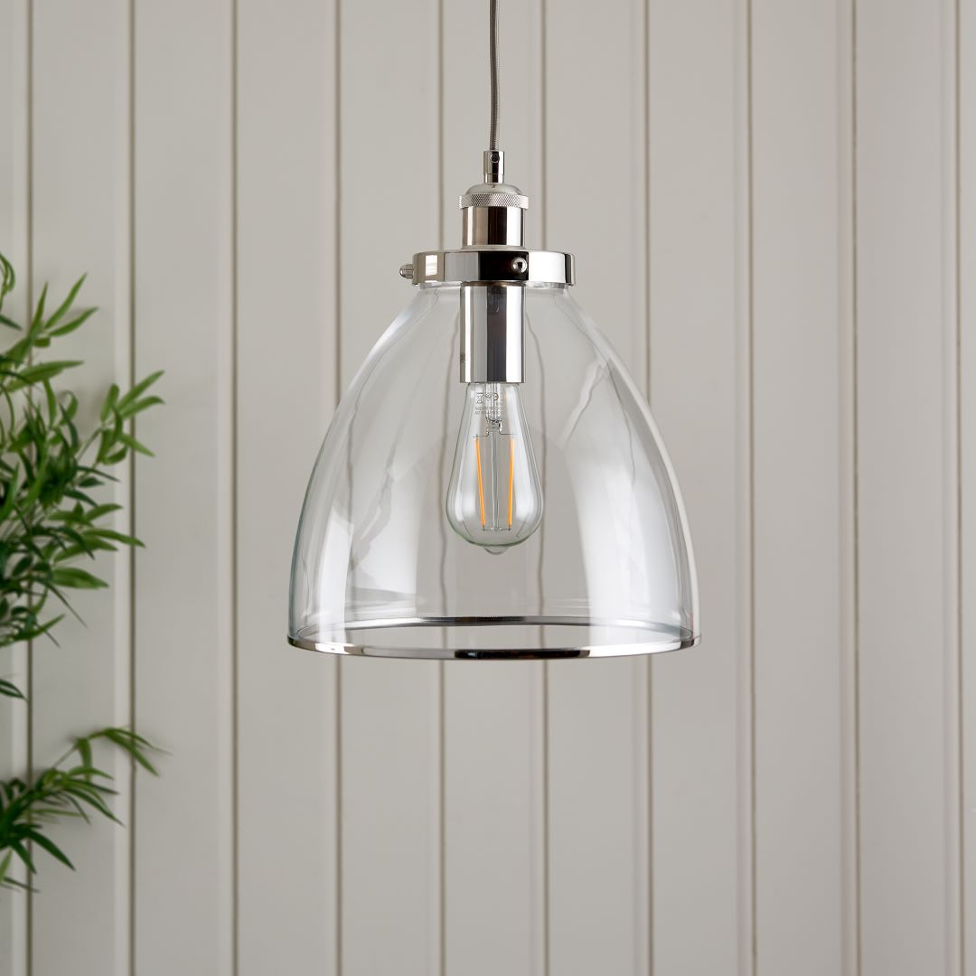Pagazzi Brunswick Polished Nickel Ceiling Pendant