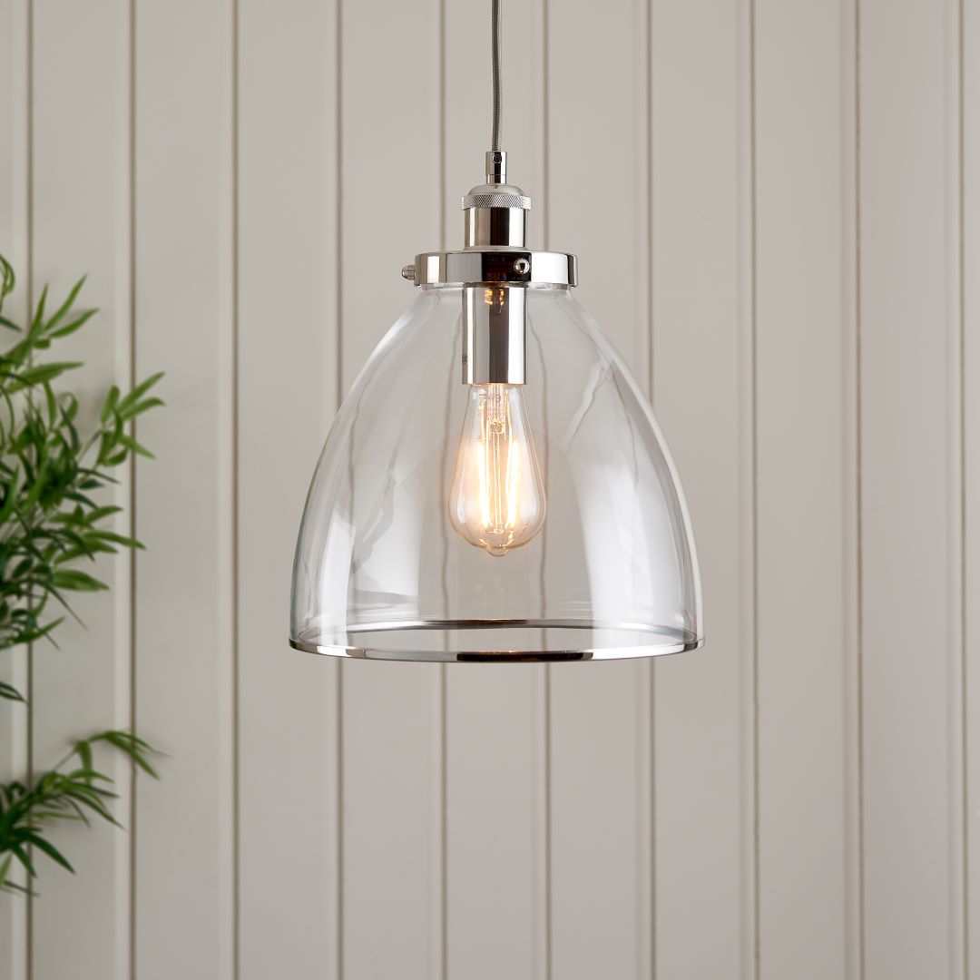 Pagazzi Brunswick Polished Nickel Ceiling Pendant