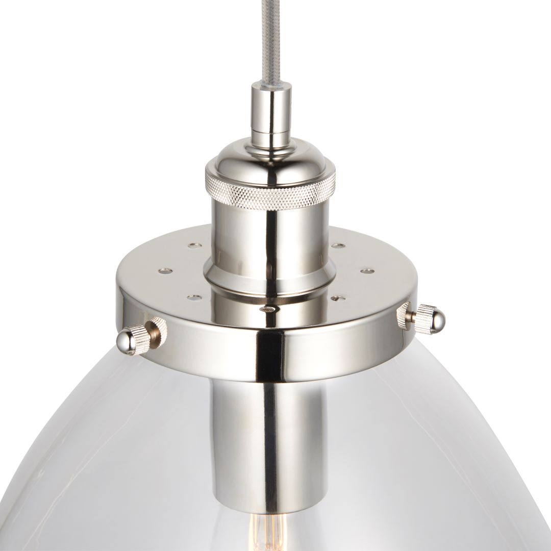 Pagazzi Brunswick Polished Nickel Ceiling Pendant