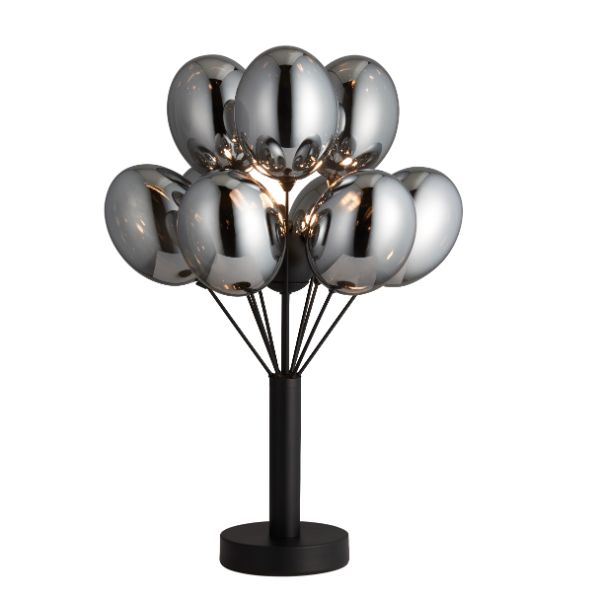 Pagazzi Tatum Matte Black & Glass Table Lamp
