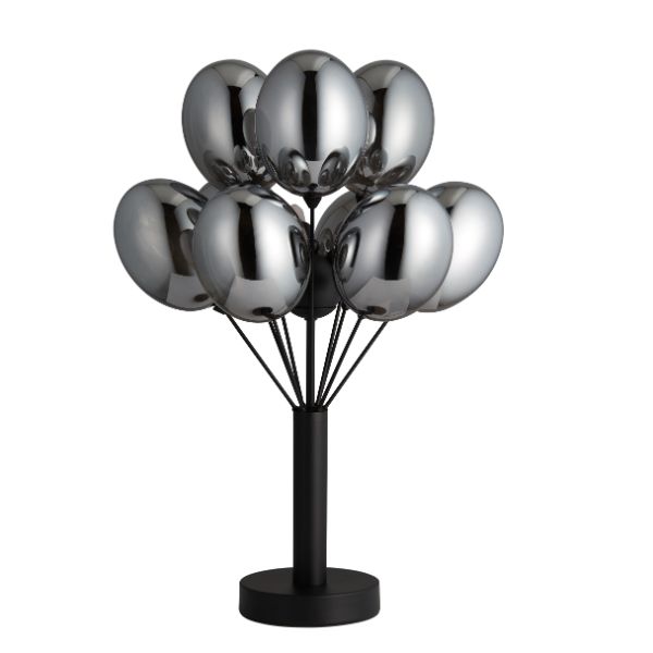 Pagazzi Tatum Matte Black & Glass Table Lamp