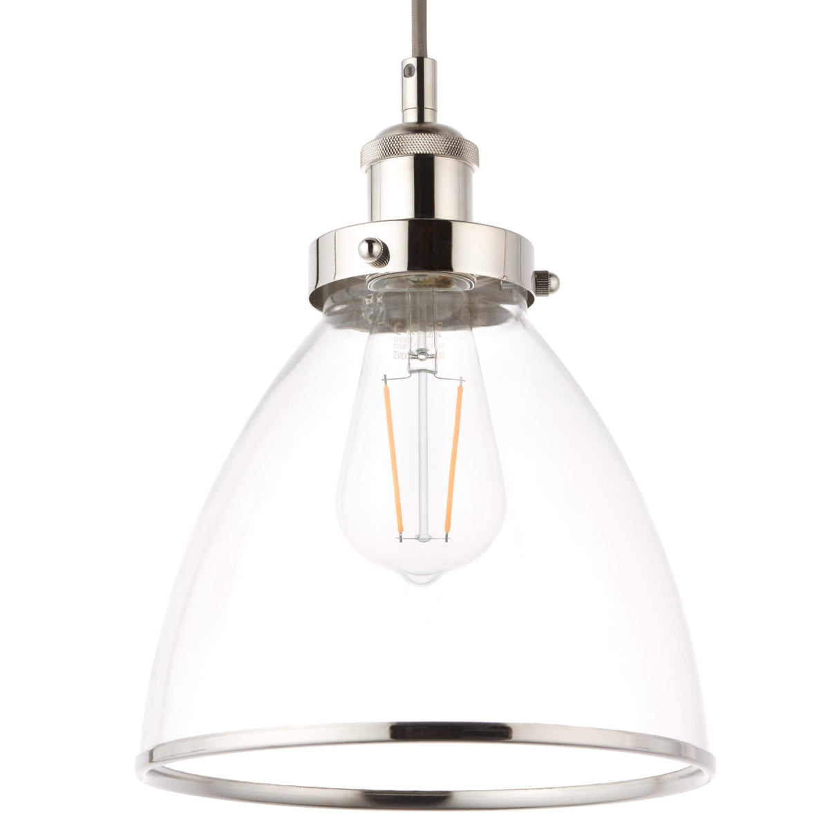 Pagazzi Brunswick 3 Light Nickel & Glass Ceiling Pendant Bar