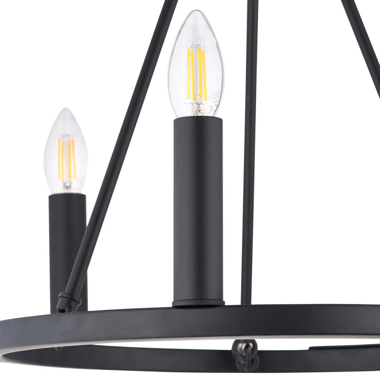 Pagazzi Parley 3-Light Black Semi-Flush Ceiling Light
