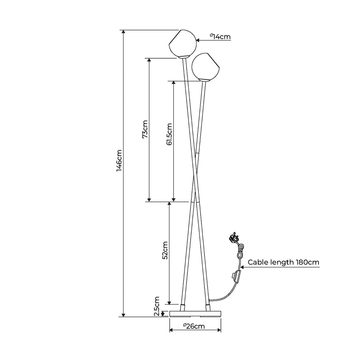 Pagazzi Branco Chrome & Glass Floor Lamp
