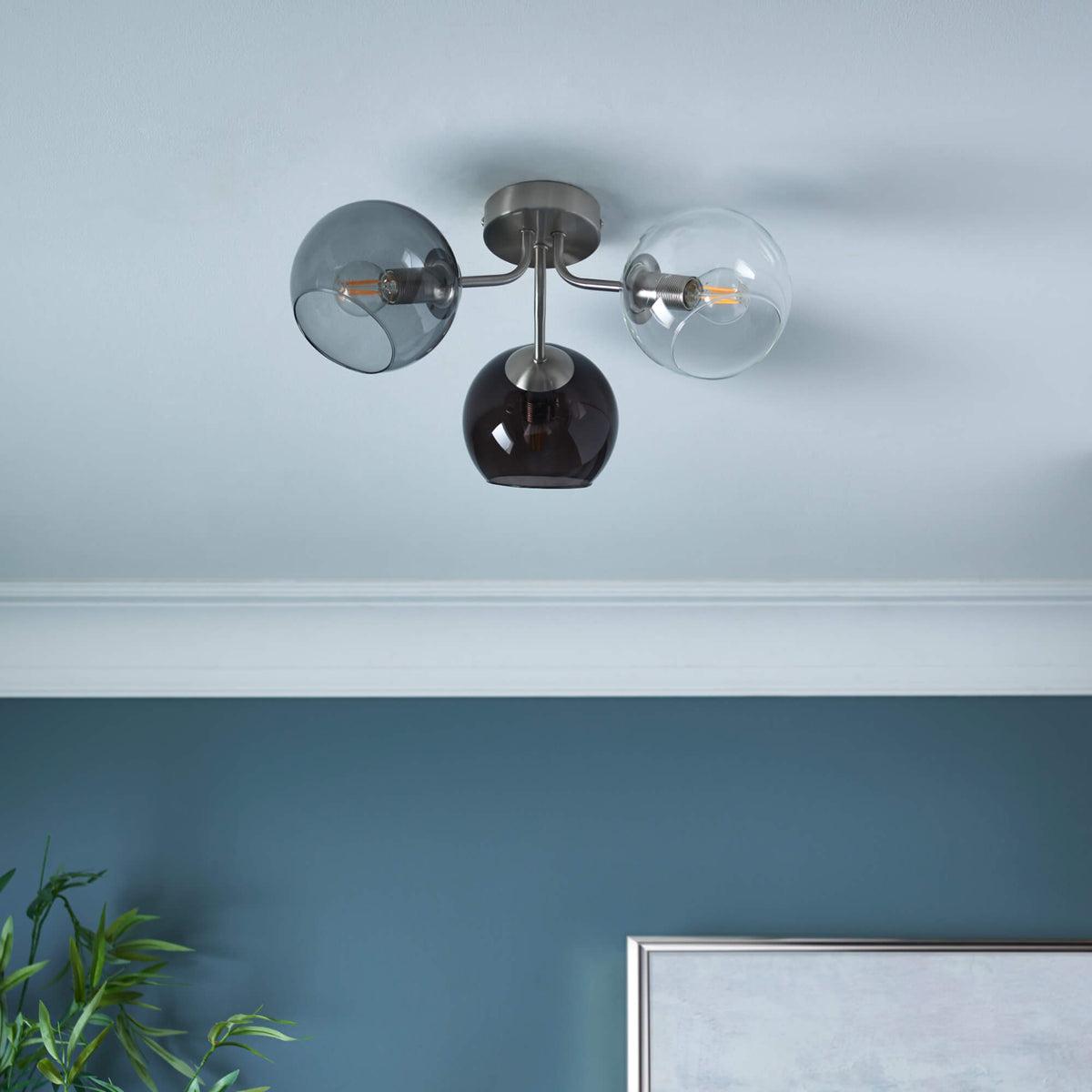 Pagazzi Branco 3 Light Semi Flush Ceiling Light