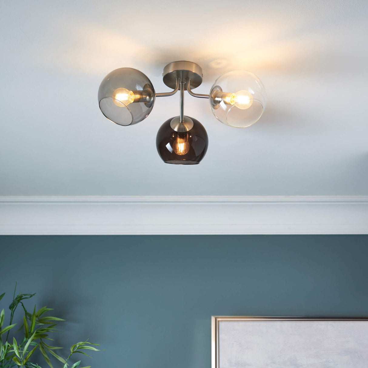 Pagazzi Branco 3 Light Semi Flush Ceiling Light